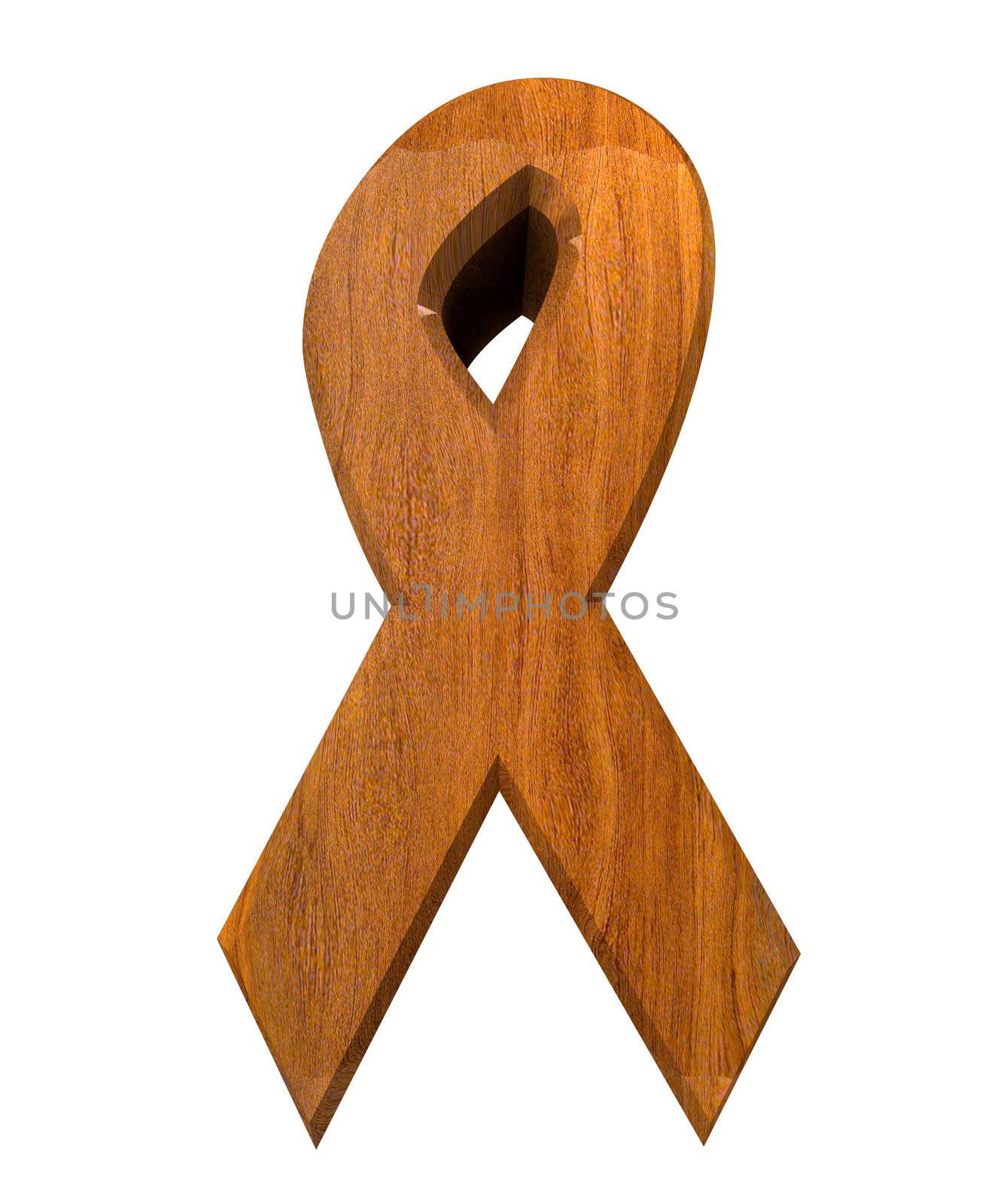 aids hiv symbol in wood (3d made) 
