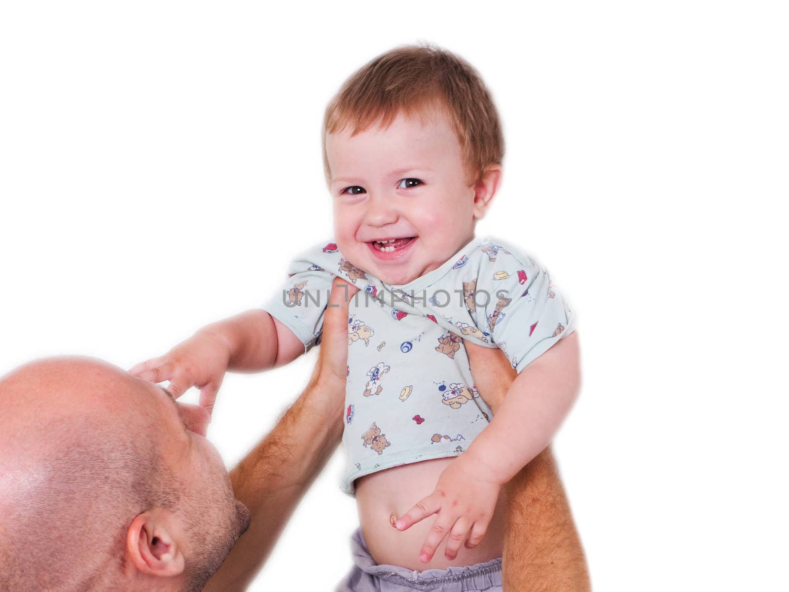 Father and little smiling child in family hapiness