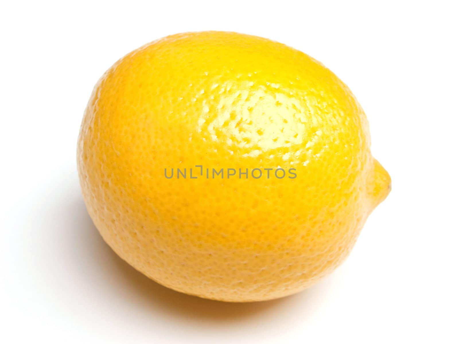 Citrus food - yellow healthy lemon fruit on white