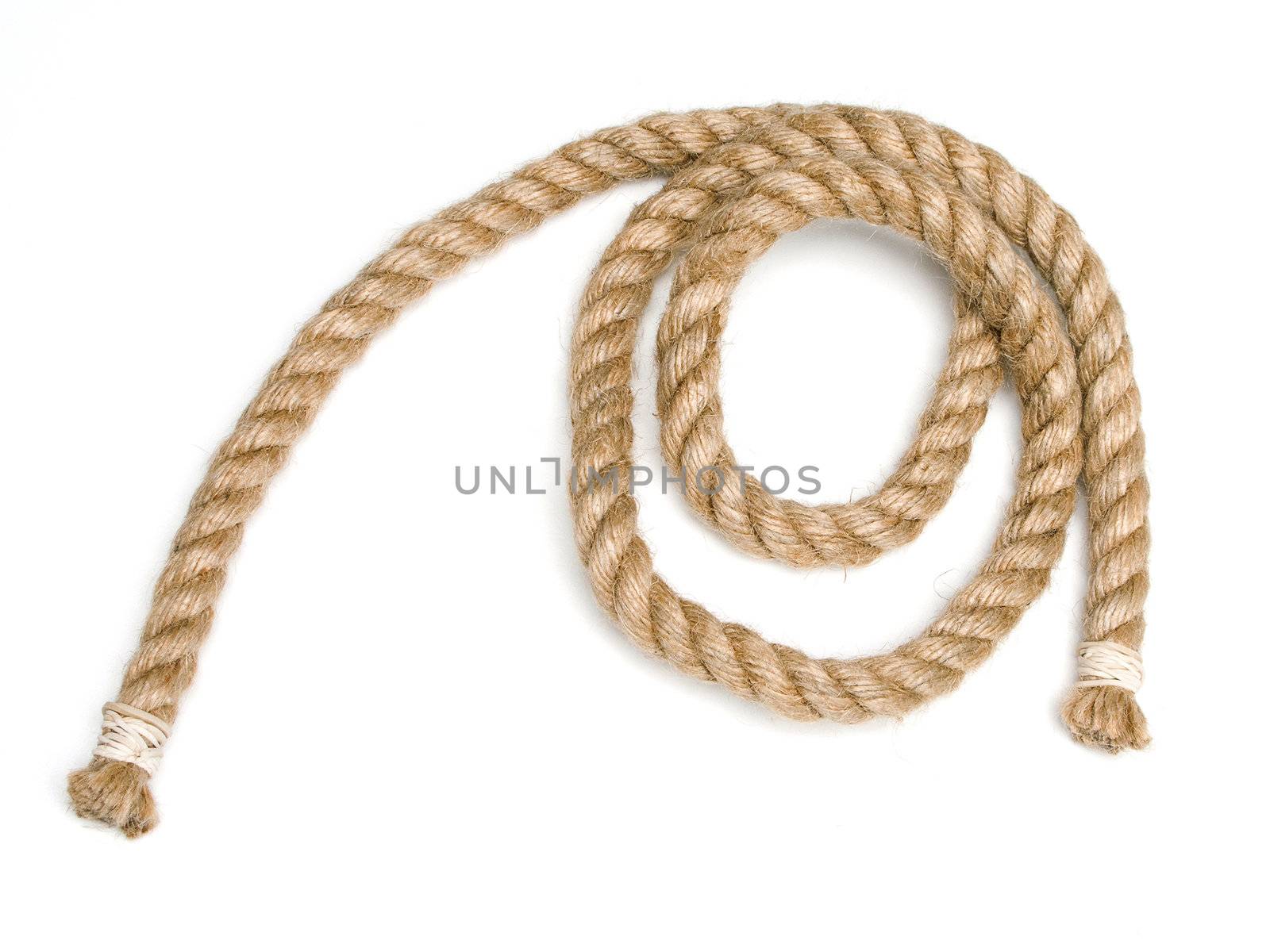 Climbing up sport rope image isolated on white