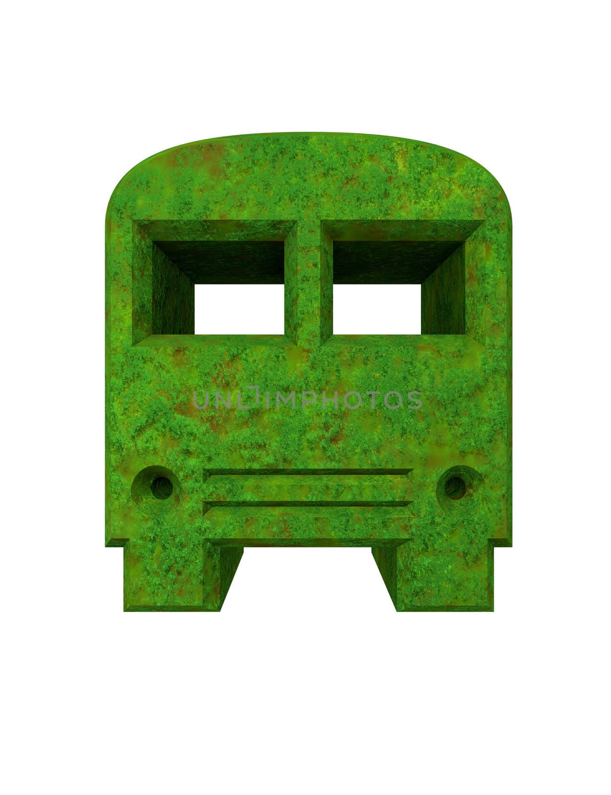 green bus icon - 3D made