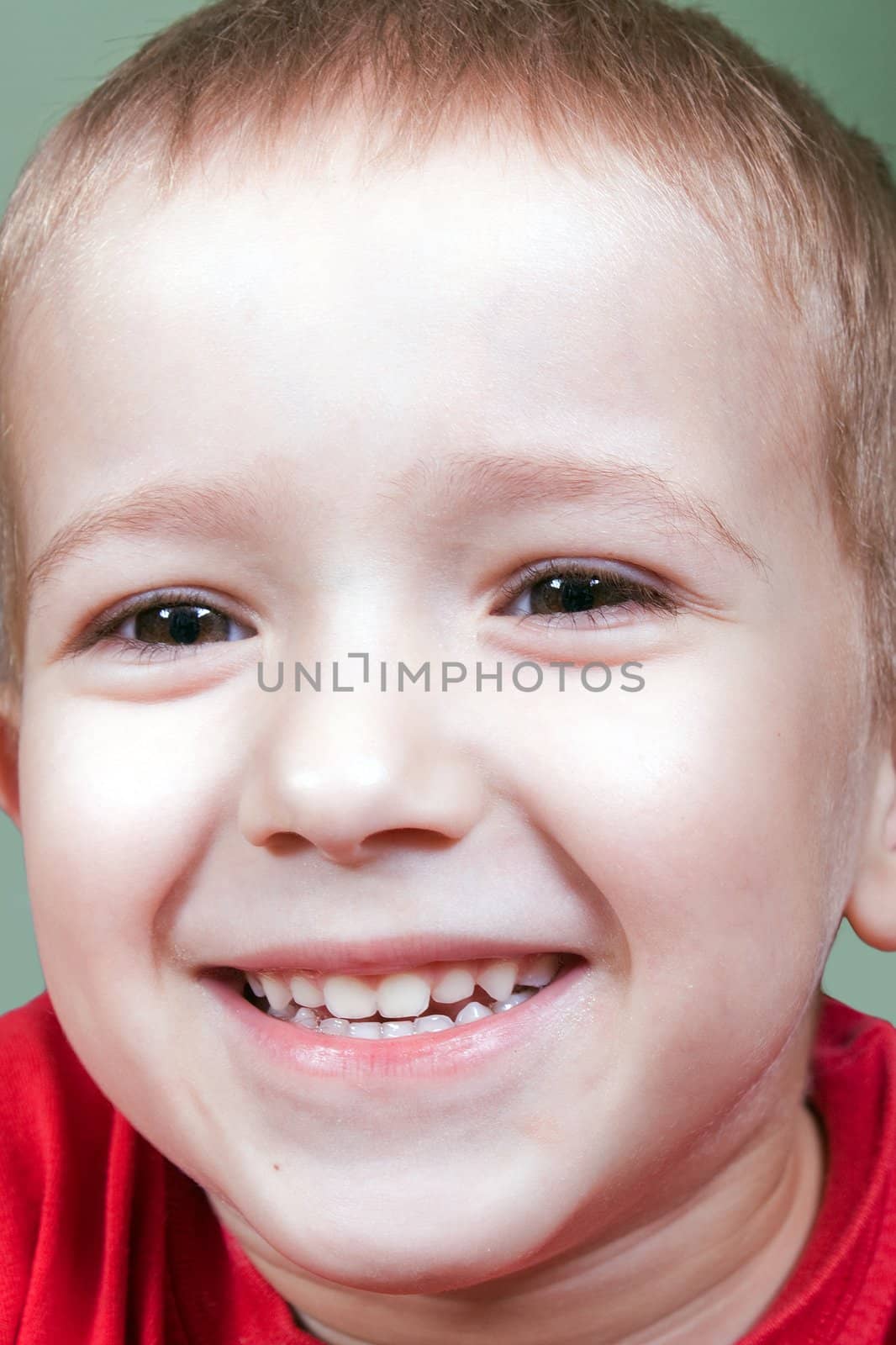Little child smiling for happiness and fun