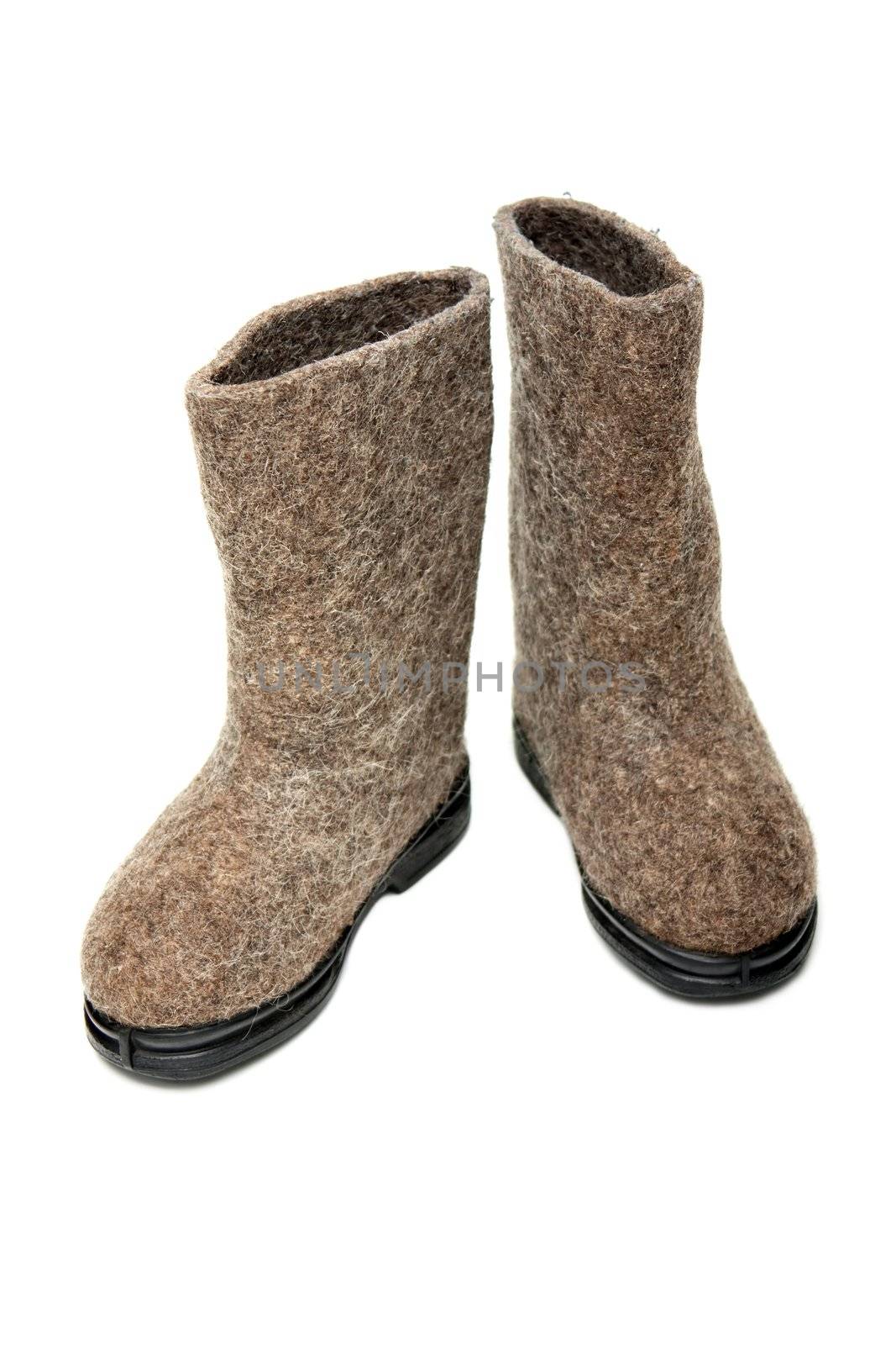 Russian traditional winter felt boot valenki shoes