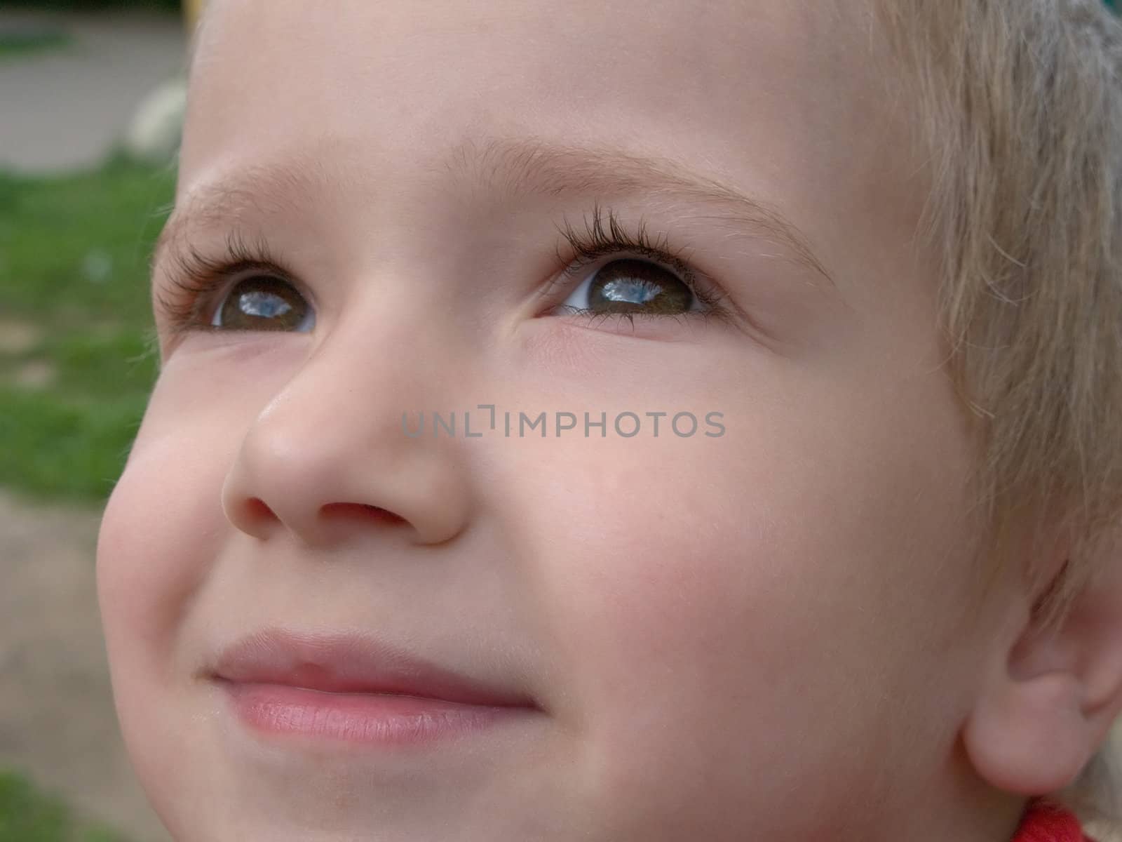 Little child smiling for happiness and fun