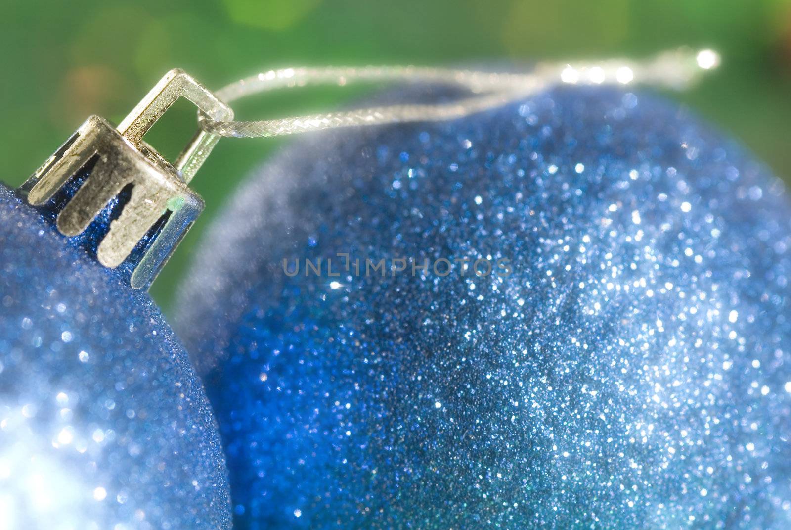 background baubles blue brilliantined close-up