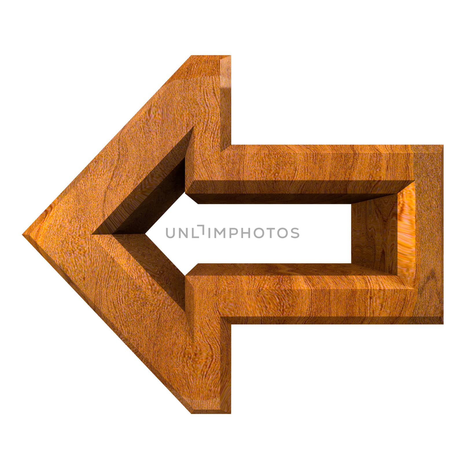 arrow symbol in wood - 3D 
