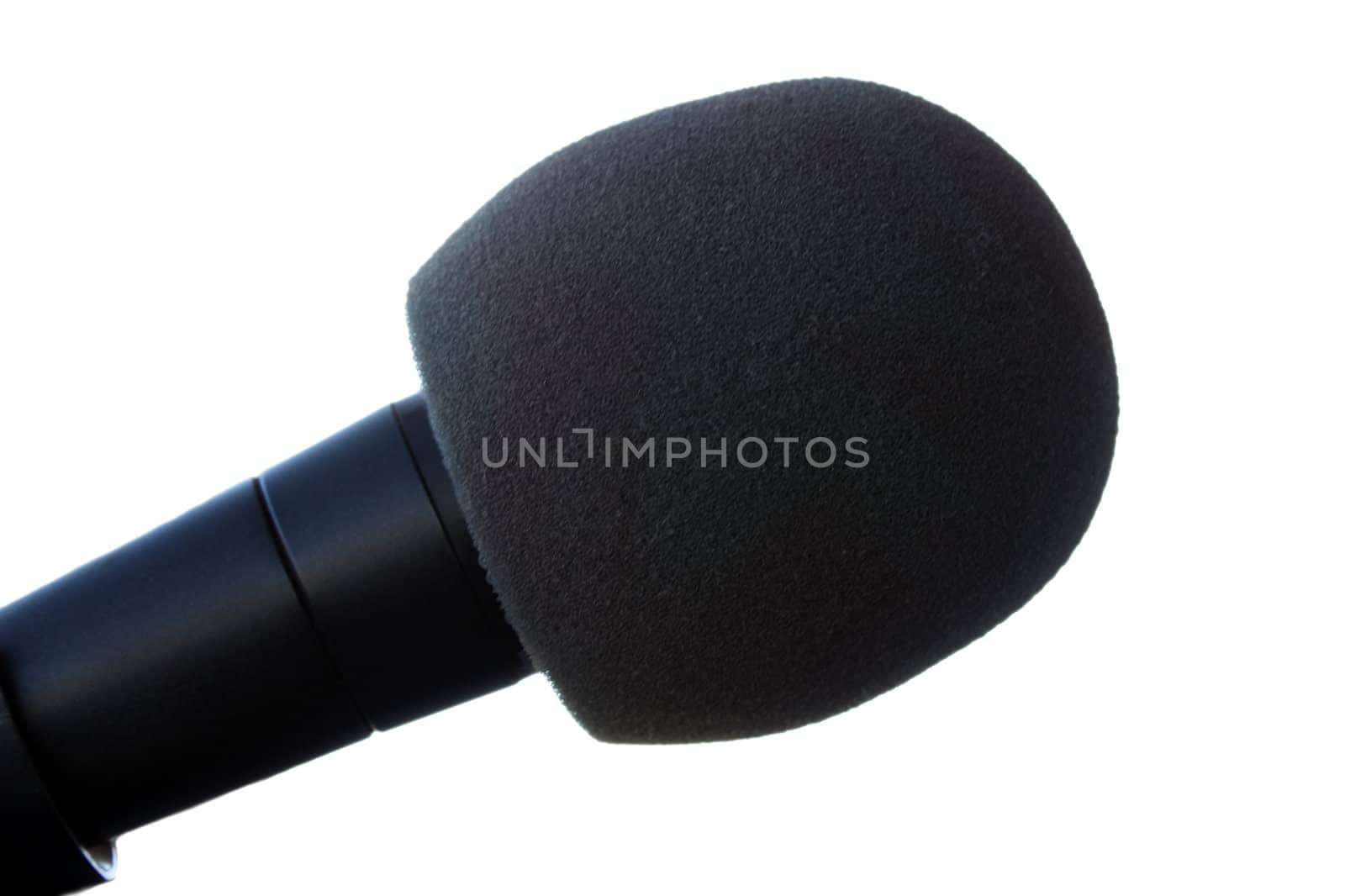 Studio equipment - black sound microphone isolated