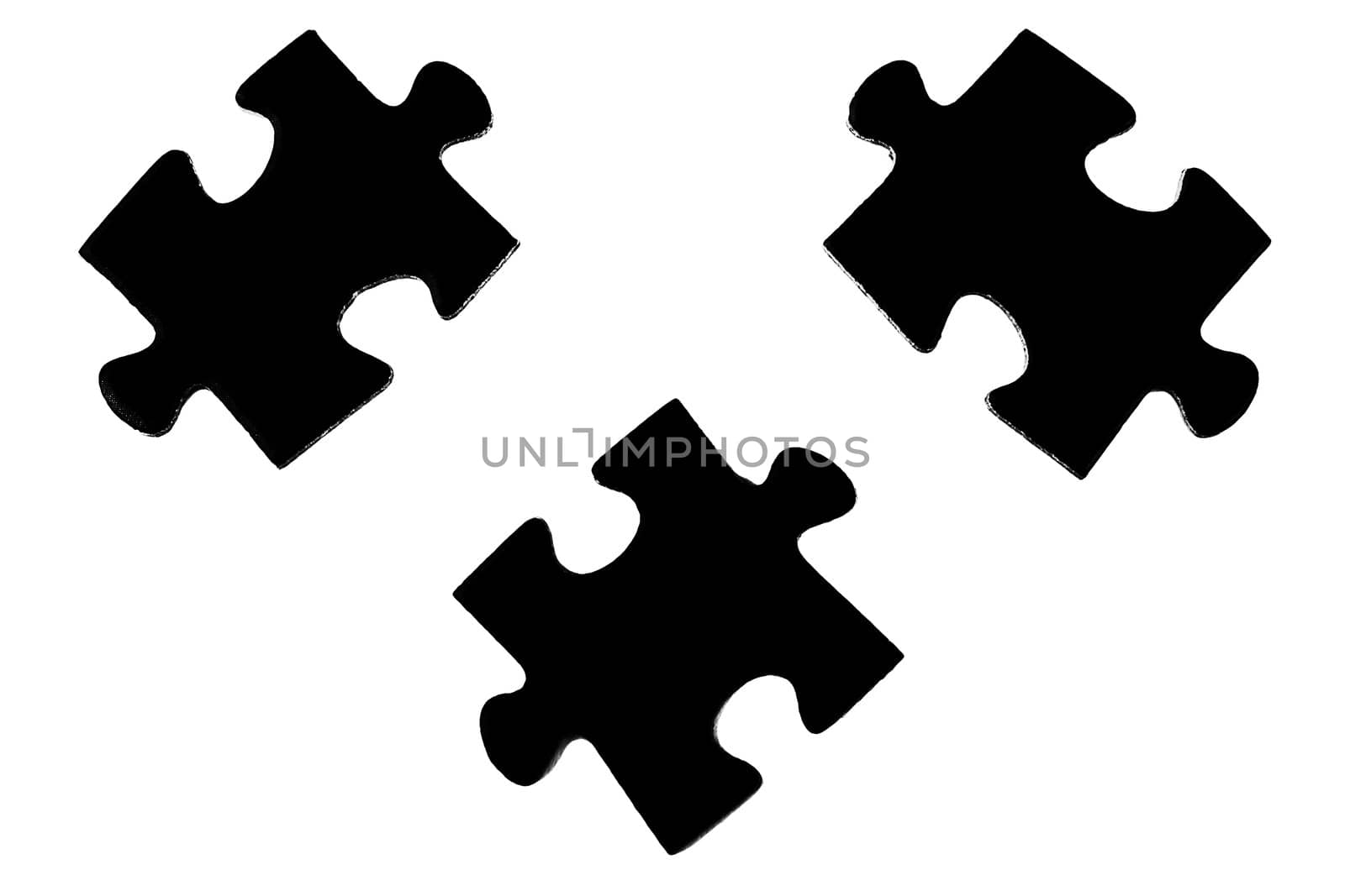 Jigsaw puzzle piece connection solution concept