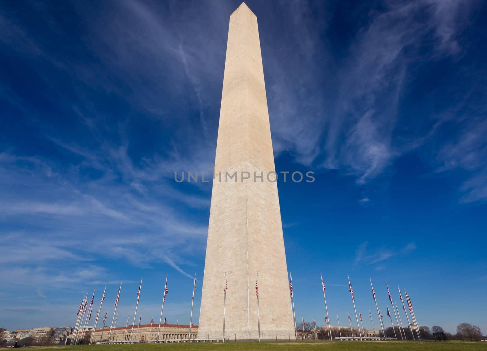 Washington Monument in DC on a clear winter day