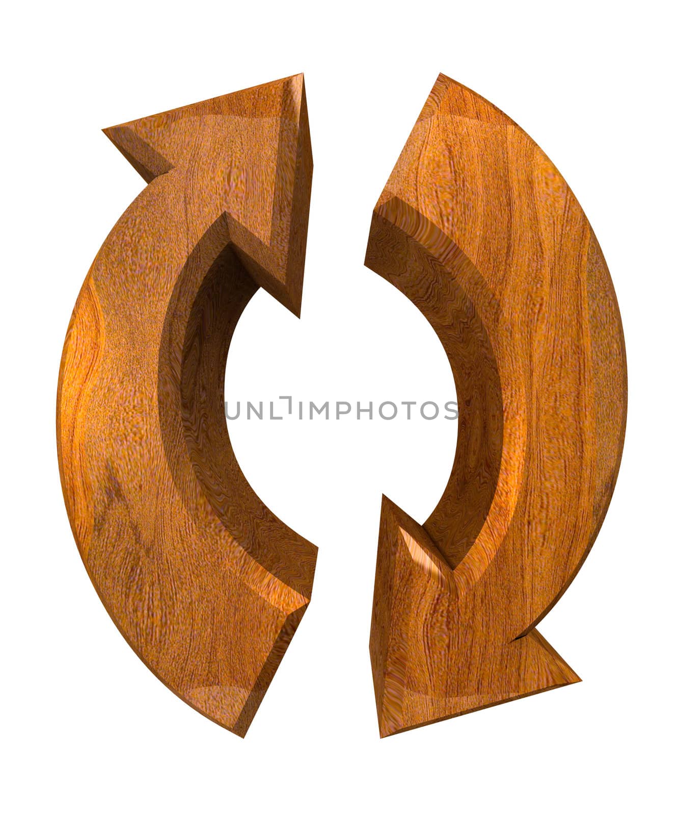 arrows symbol in wood - 3D made