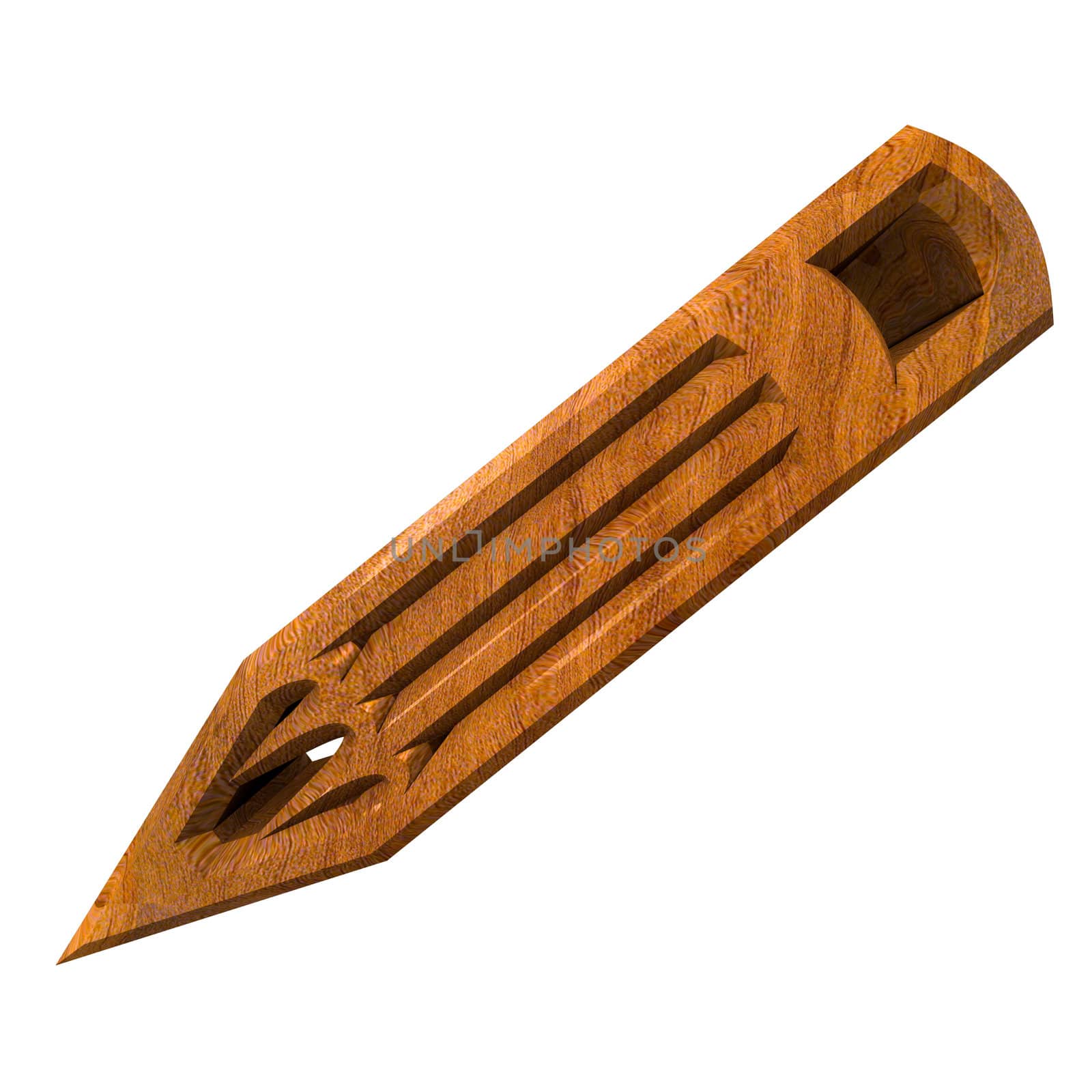 Pencil in wood - 3d made