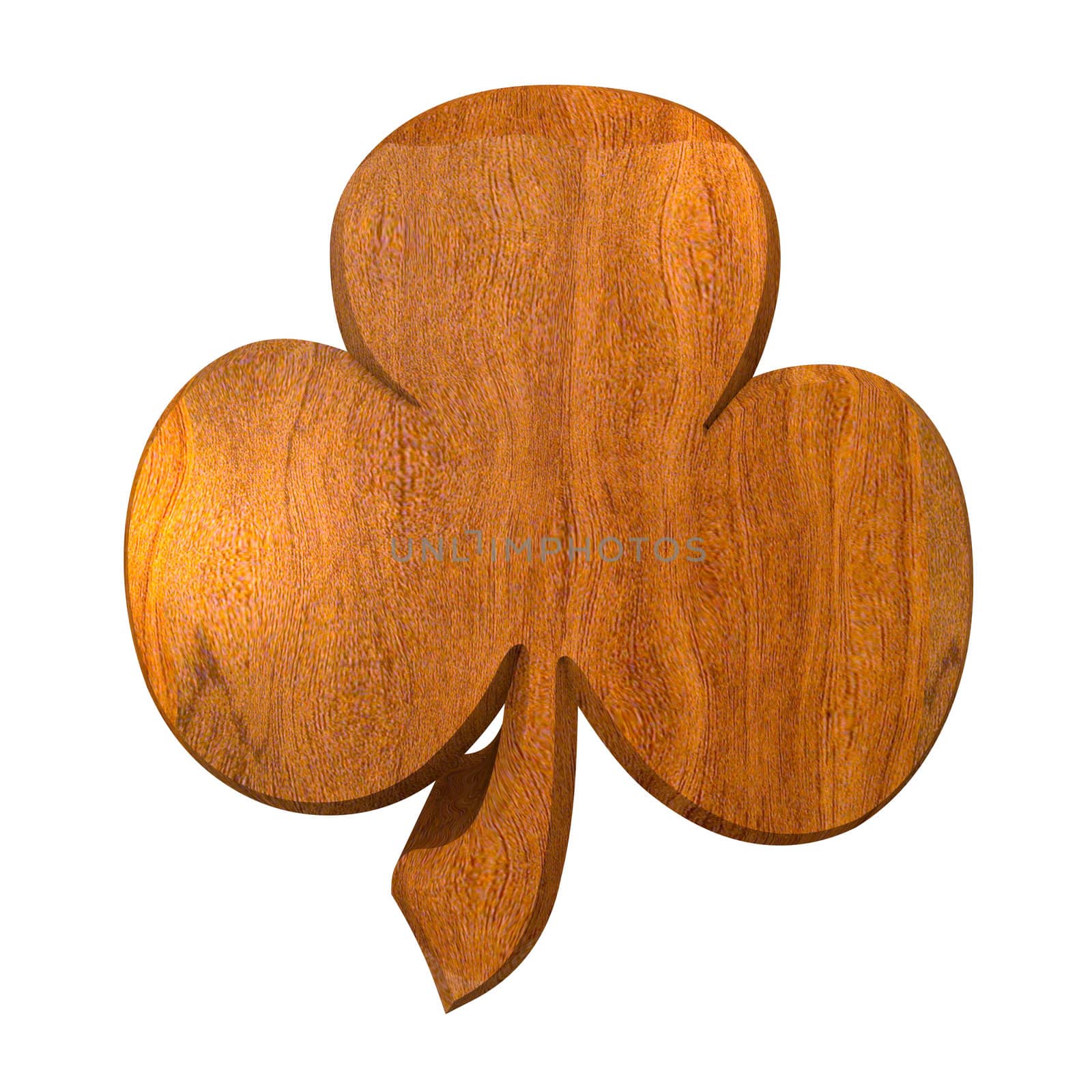 3D made - shamrock in wood