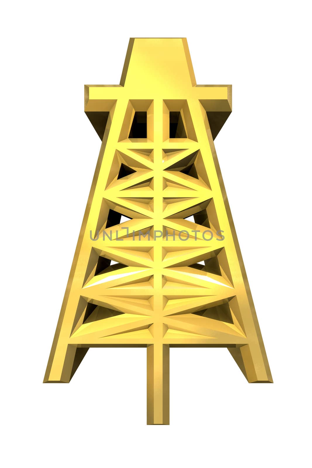3d made - Oil Drill Icon in gold