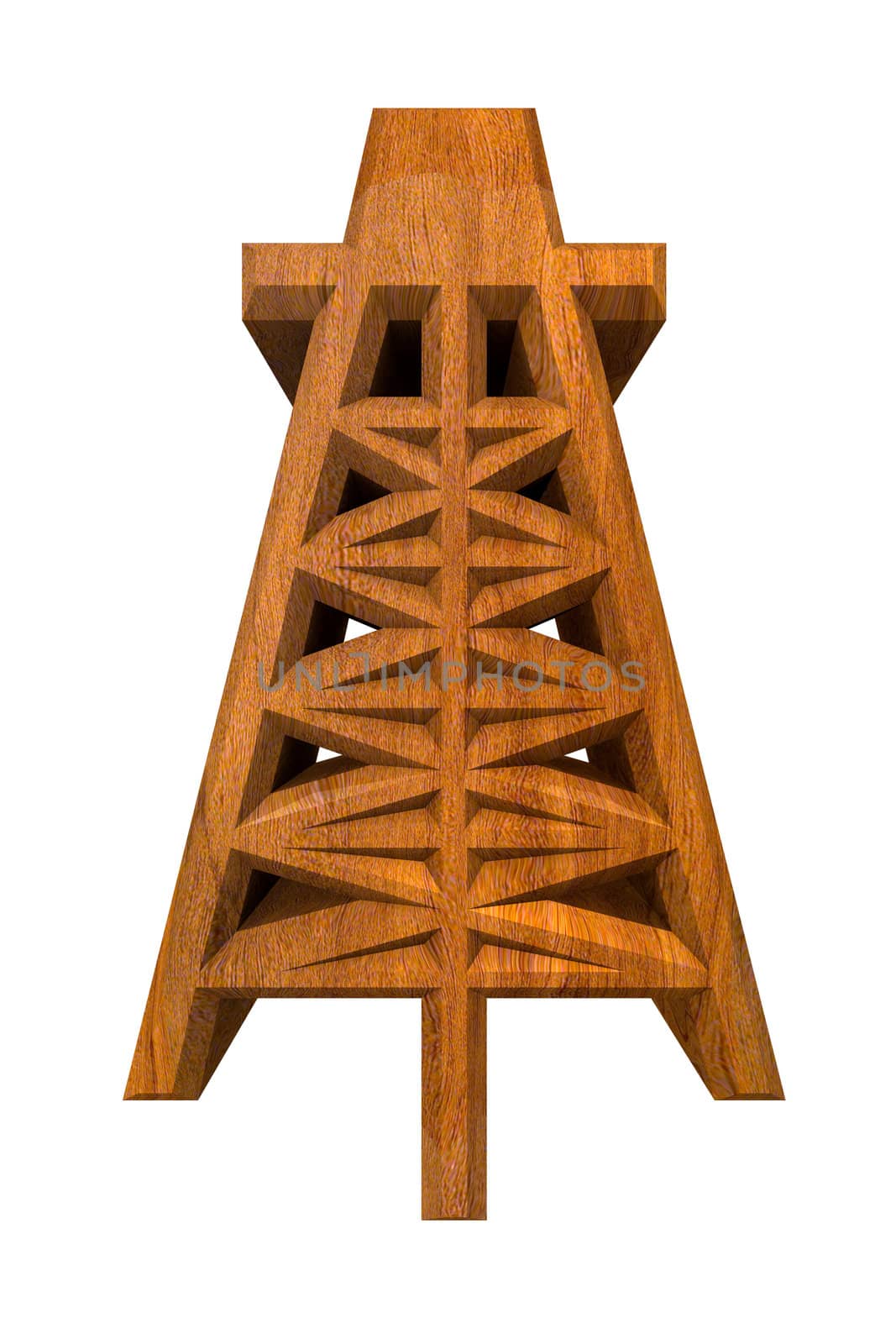 3d made - Oil Drill Icon in wood 