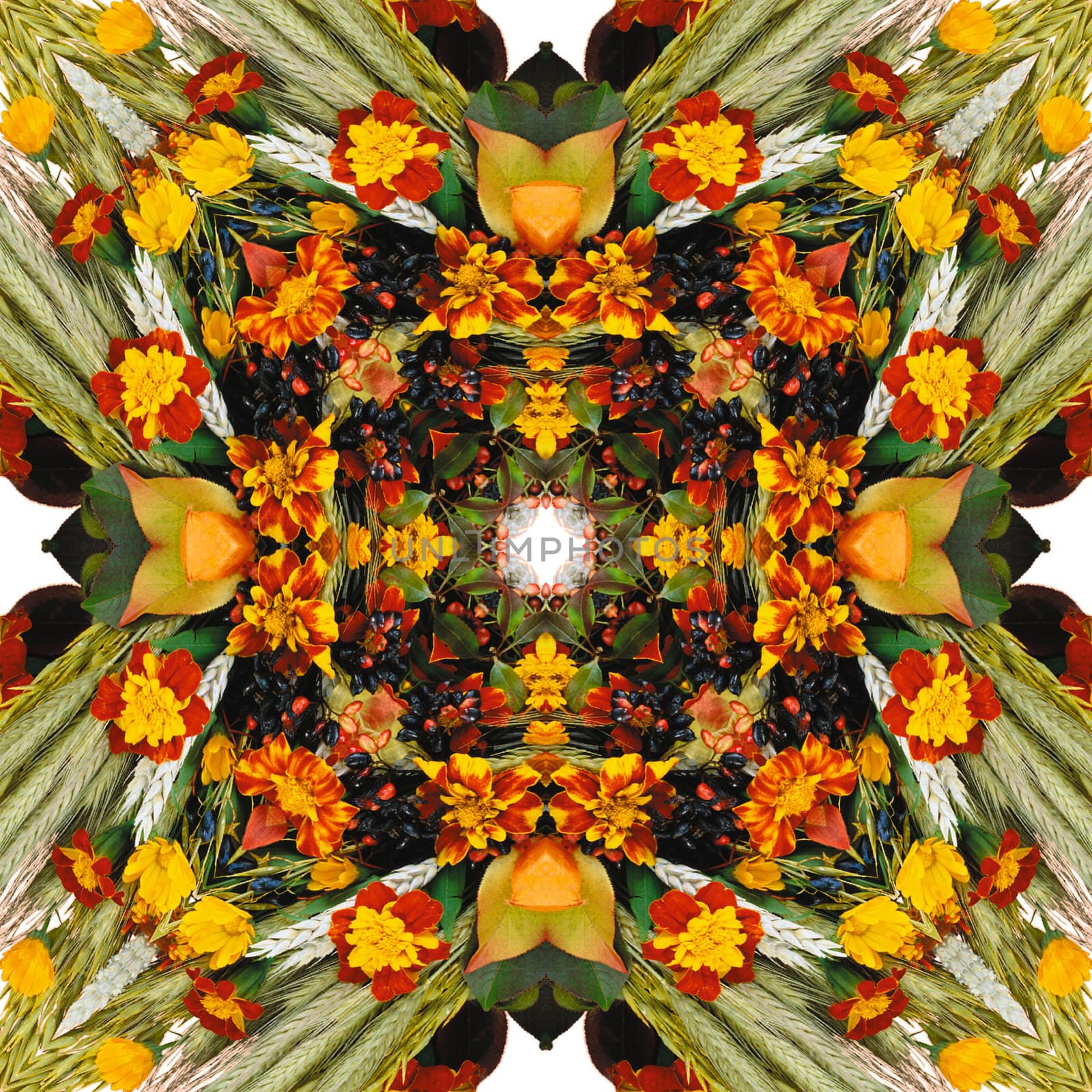 an abstract kaleidoscope background on white background