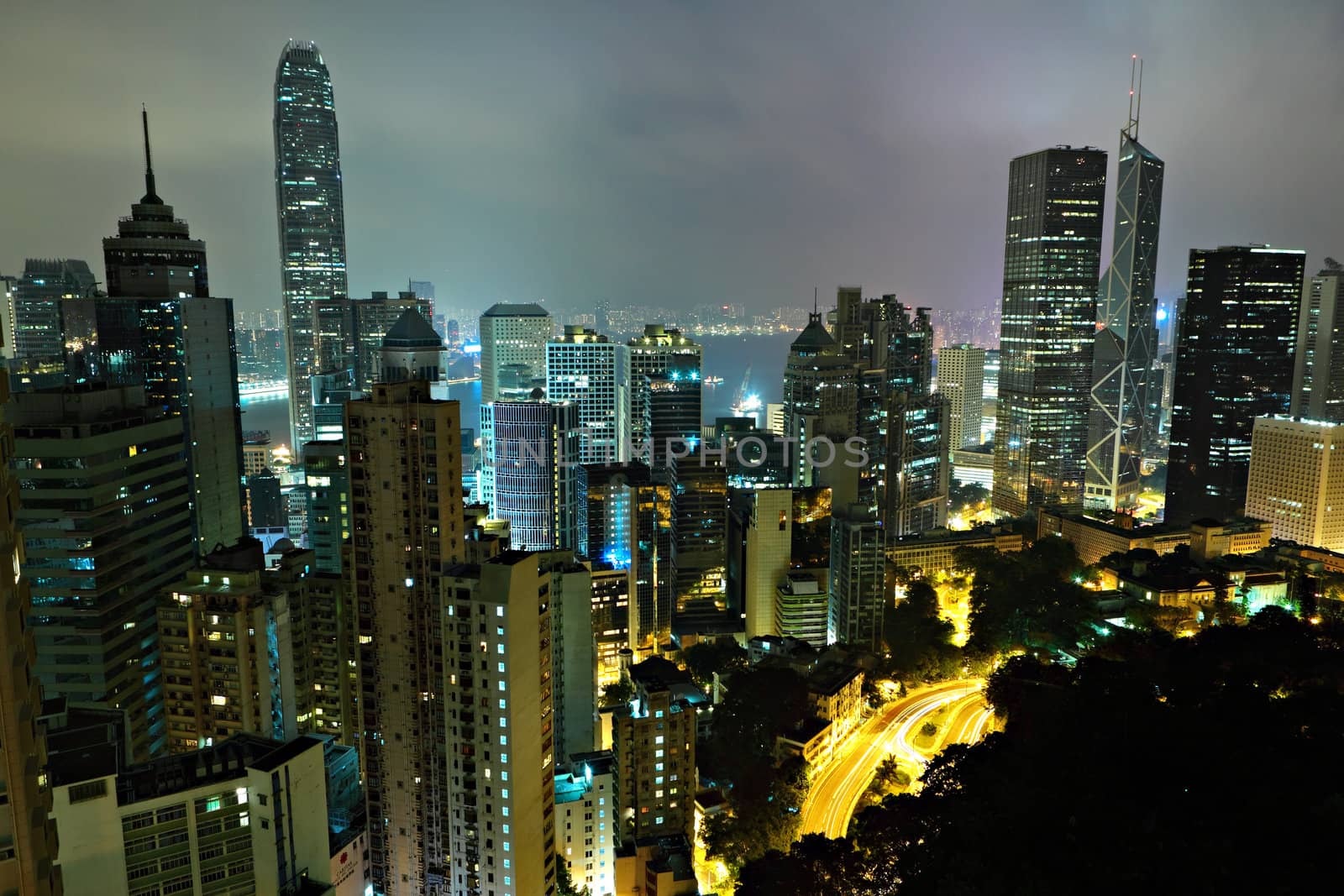 night view of Hong Kong
