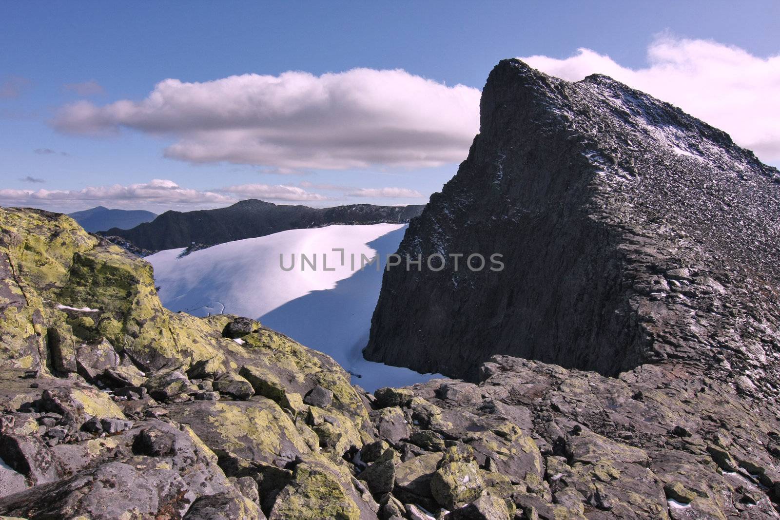 Mountain Summit ridge in Swedish mountains.