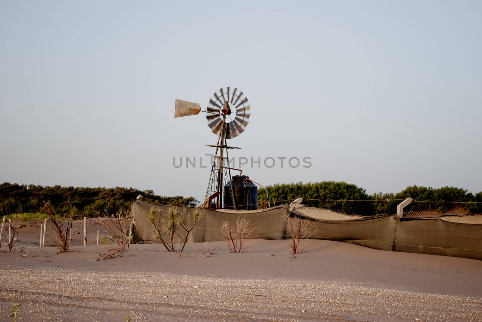 wind mill in the beach by lauria
