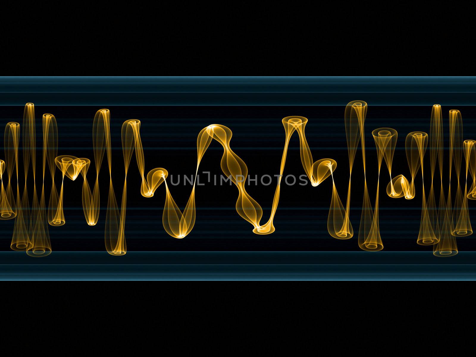 Sound analyzer sine waves background suitable for audio, music and science related projects
