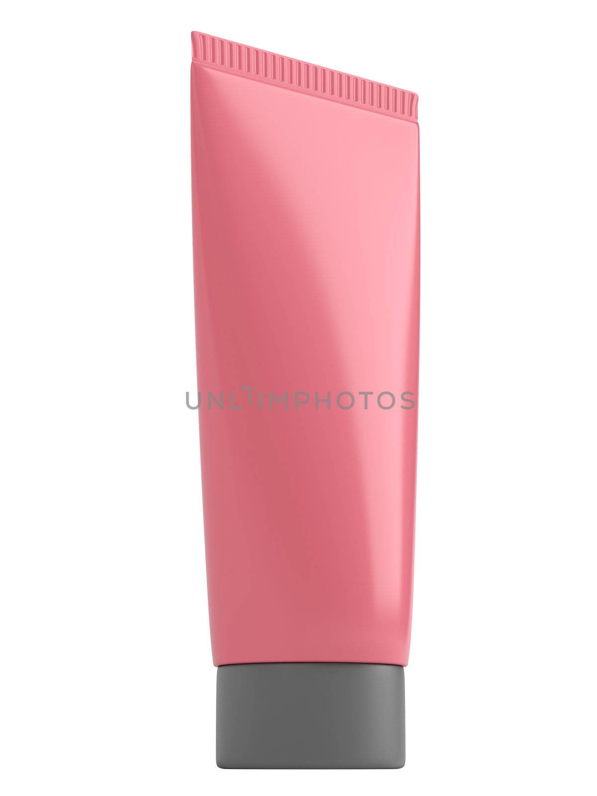 Rose tube shampoo isolated on white background