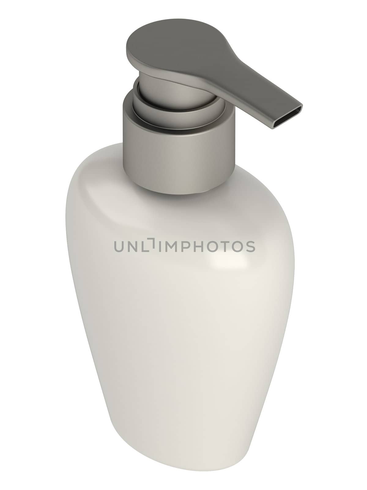 Soap glass bottle isolated on white background