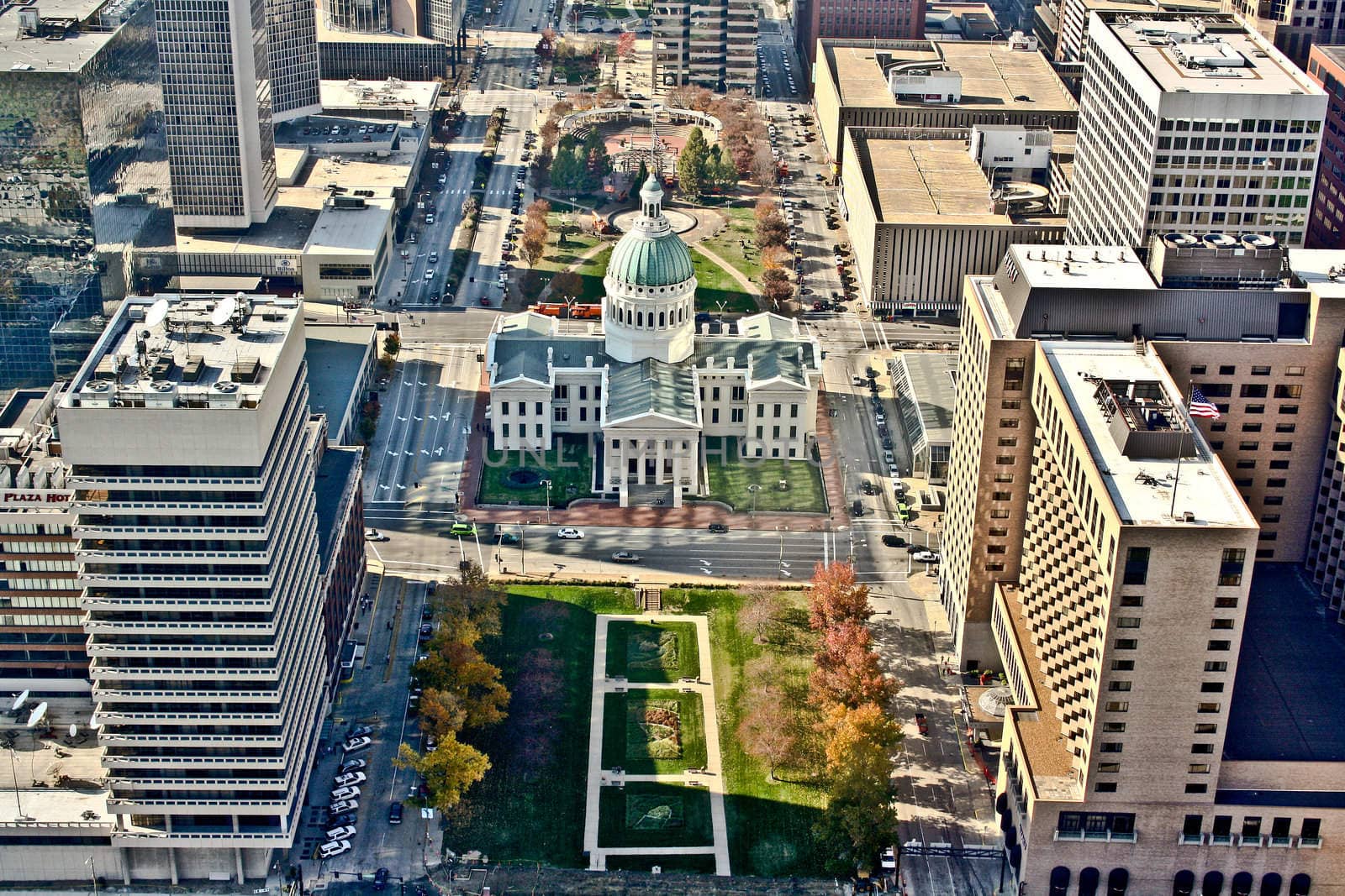 Aerial view of the city of St. Louis, Missouri