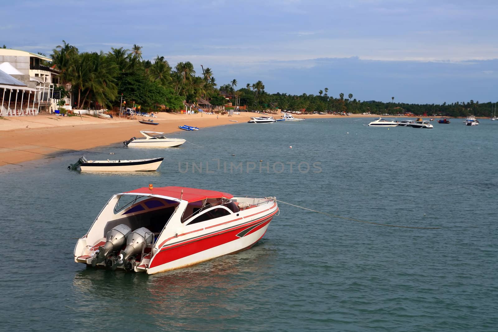 Red Speed Boat at Samui Island Thailand
