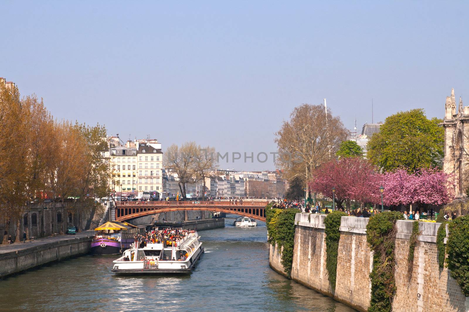 tourist cruise in River Seine Paris