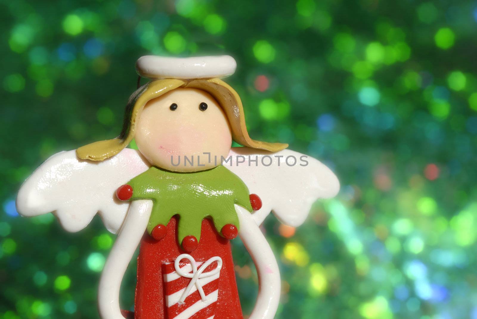 Christmas greeting cards, angel bright green background