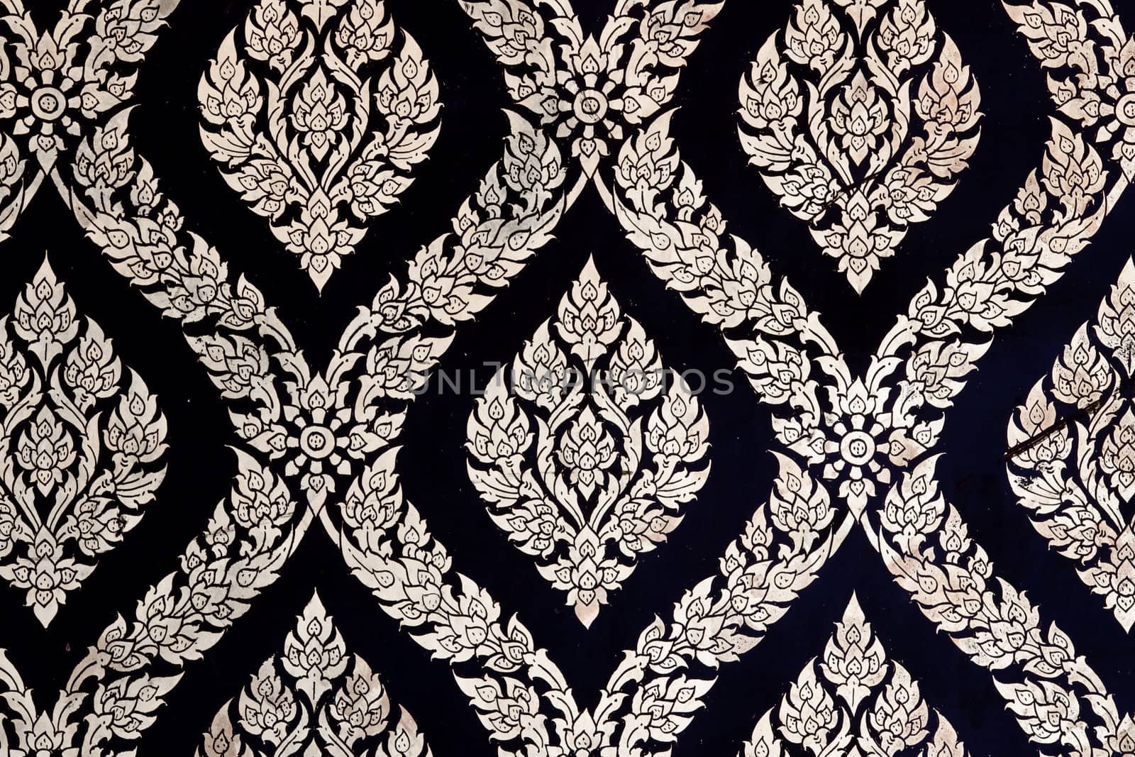 Pattern of Thai Chinese Traditional Ornament Paint on Temple door