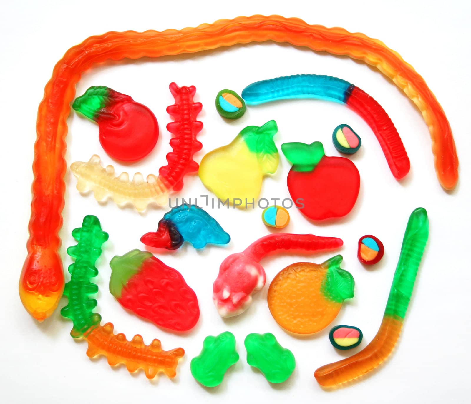 Colorful different Jelly Candy can use as sweet background