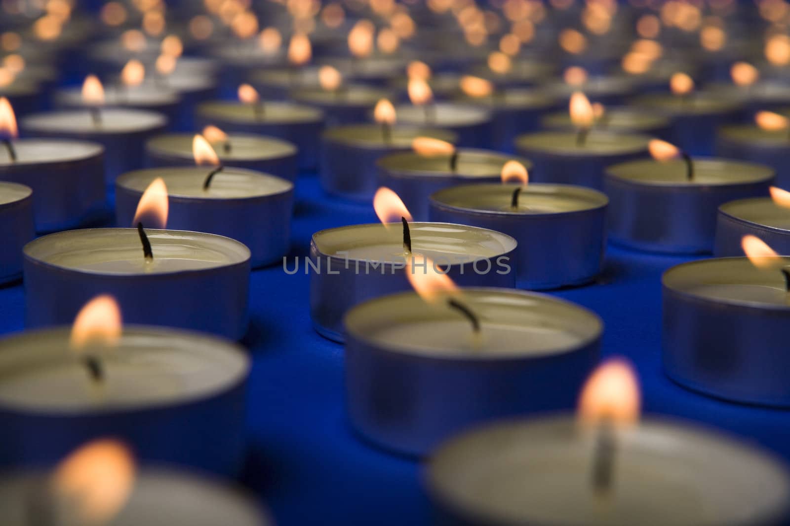 Large group of candles full frame