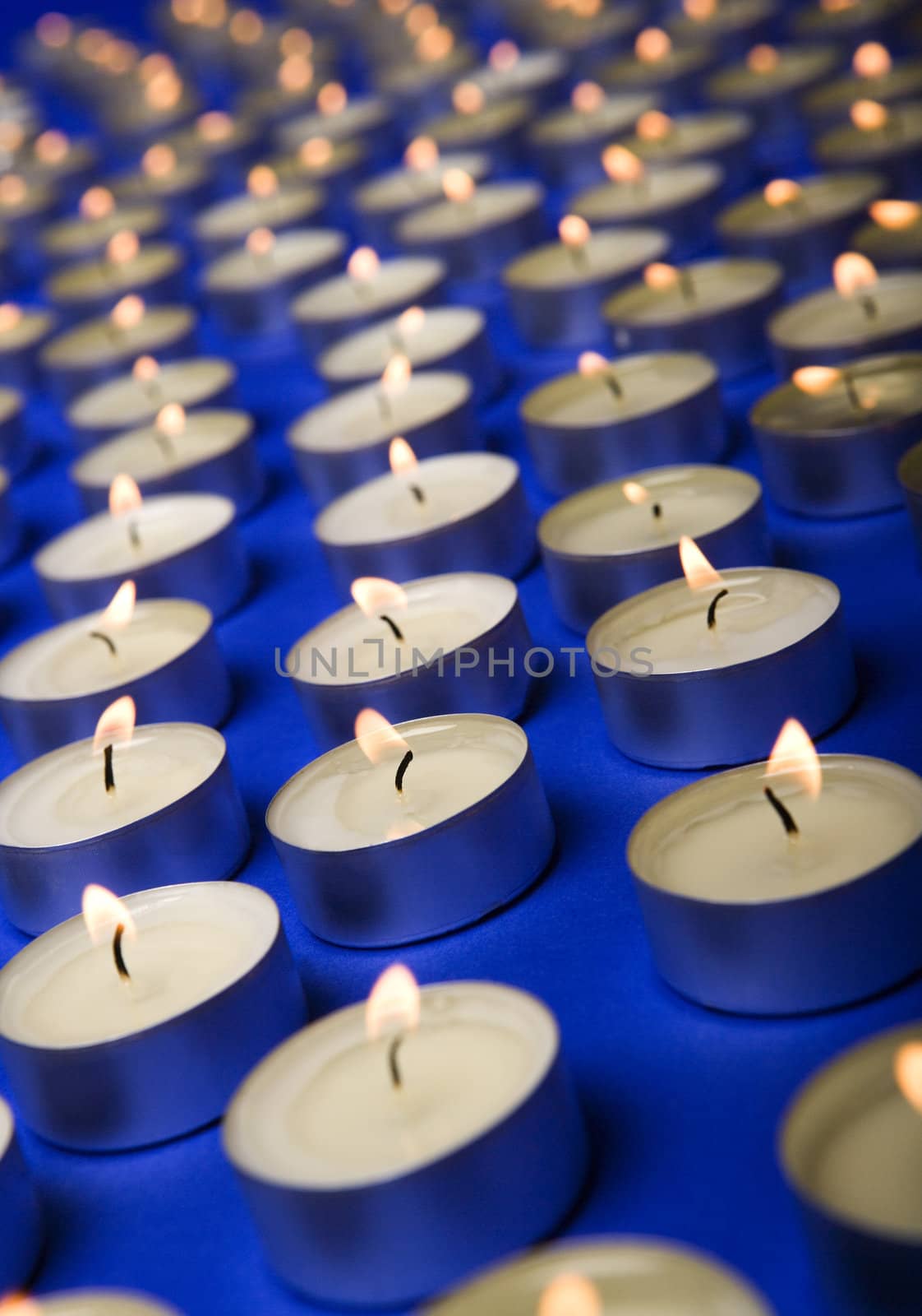 Large group of candles full frame