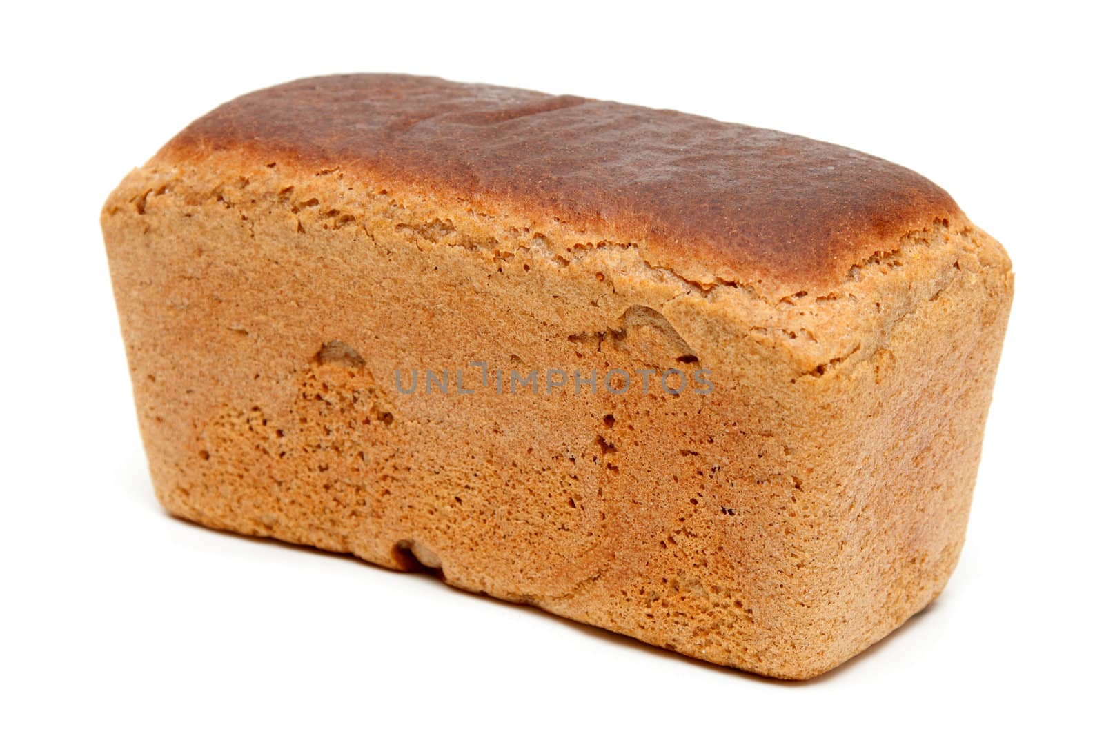 Loaf of fresh appetizing bread on white background