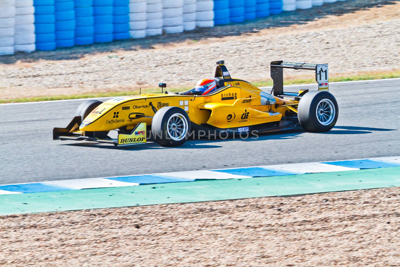JEREZ DE LA FRONTERA, SPAIN - OCT 16: Matteo Torta of Corbetta Competizioni  races on European F3 championship on October 16 , 2011, in Jerez de la Frontera , Spain