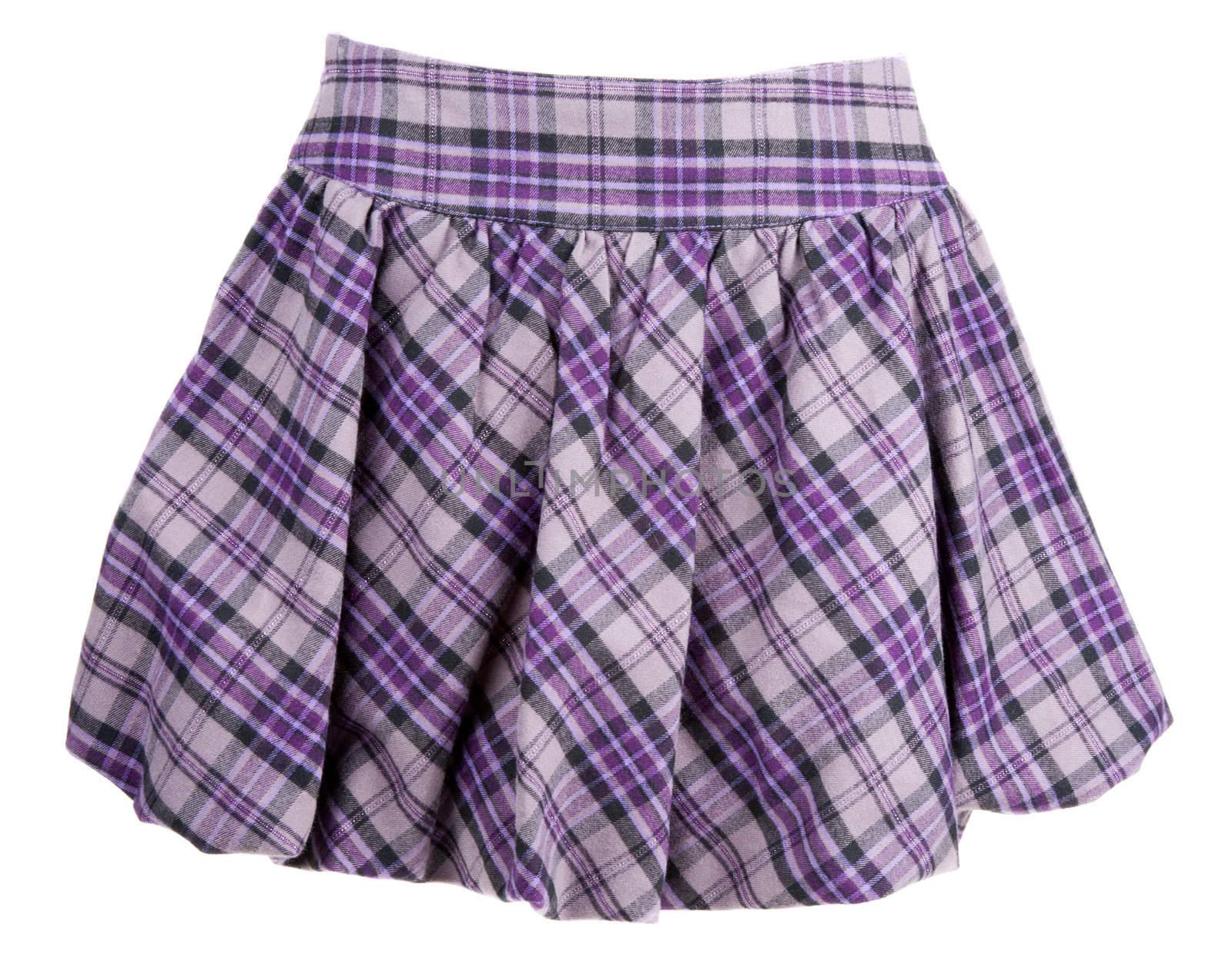 Plaid feminine skirt insulated on white background