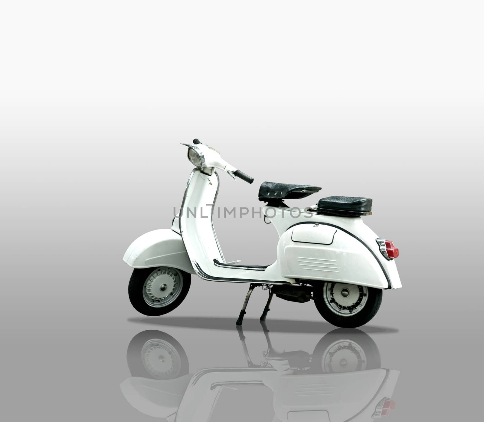 Retro scooter on white background by pixbox77