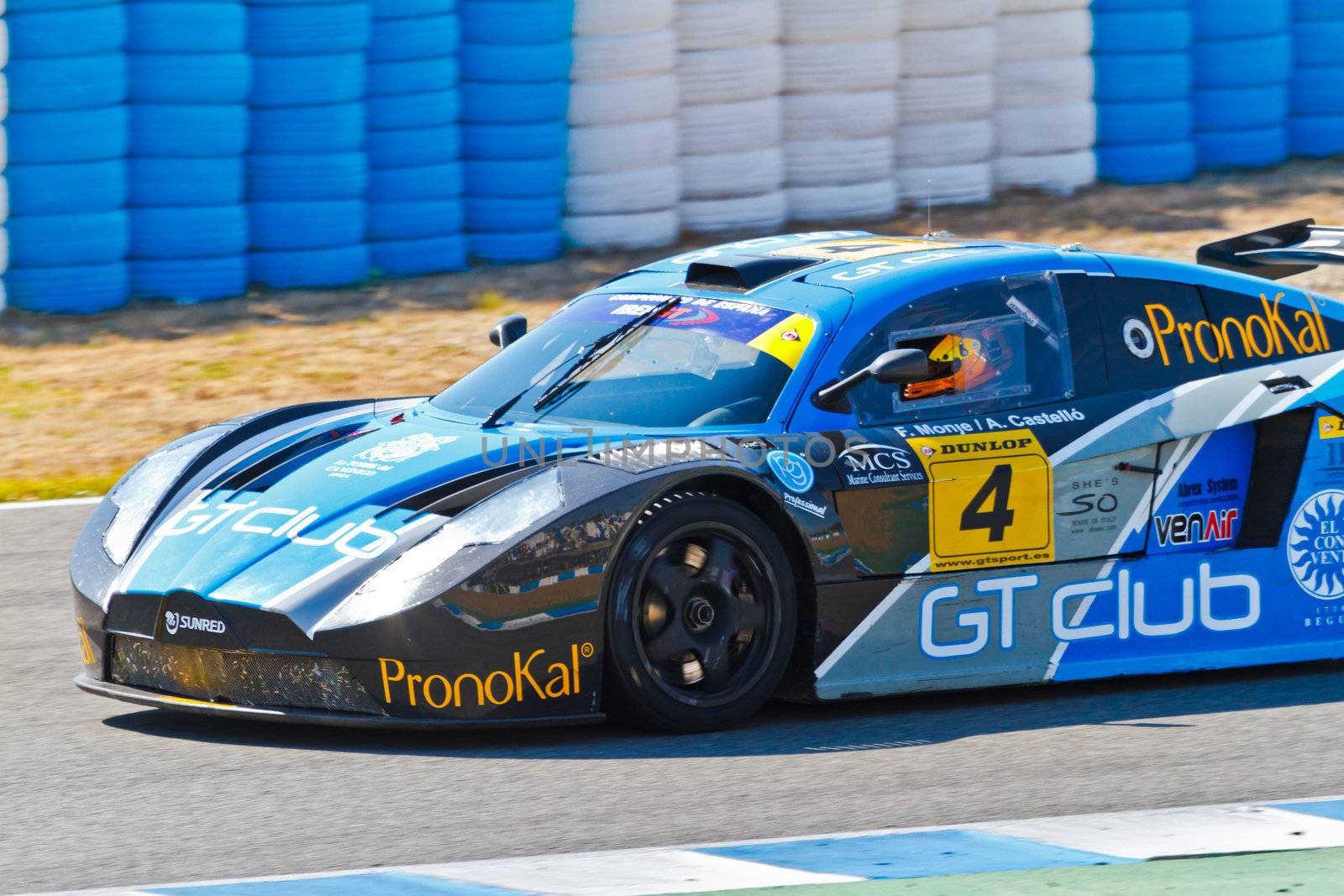 JEREZ DE LA FRONTERA, SPAIN - OCT 16: Ferran Monje of SUNRED races on Iber GT championship on October 16 , 2011, in Jerez de la Frontera , Spain