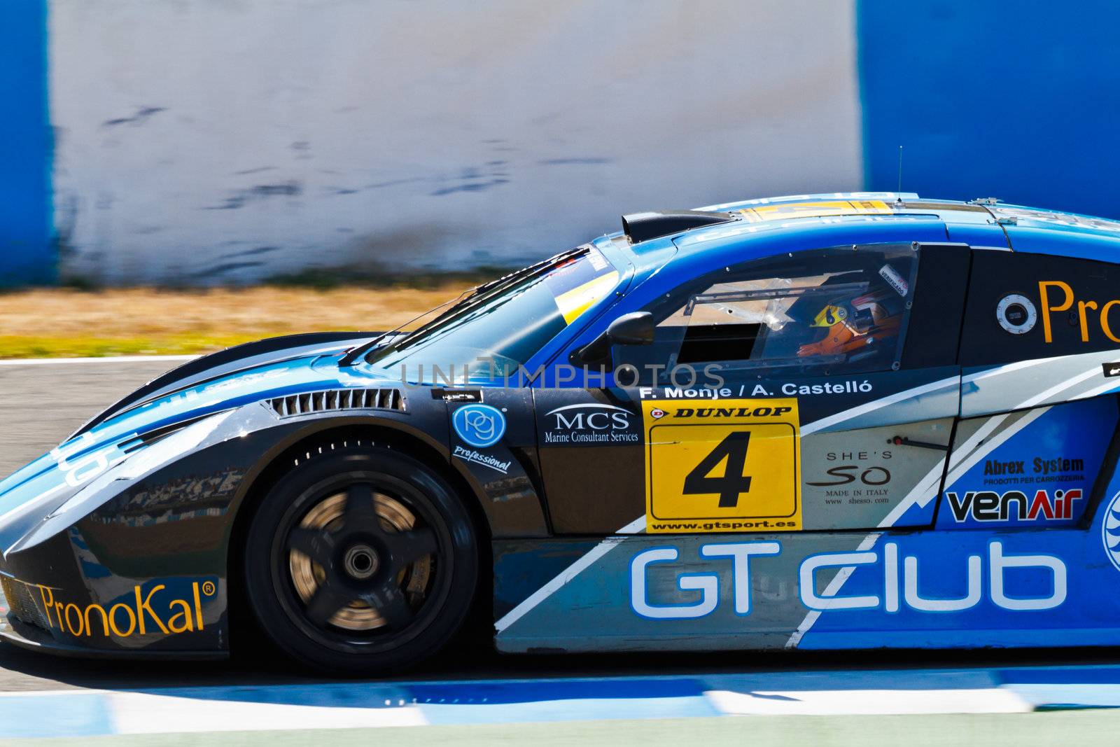 JEREZ DE LA FRONTERA, SPAIN - OCT 16: Ferran Monje of SUNRED races on Iber GT championship on October 16 , 2011, in Jerez de la Frontera , Spain