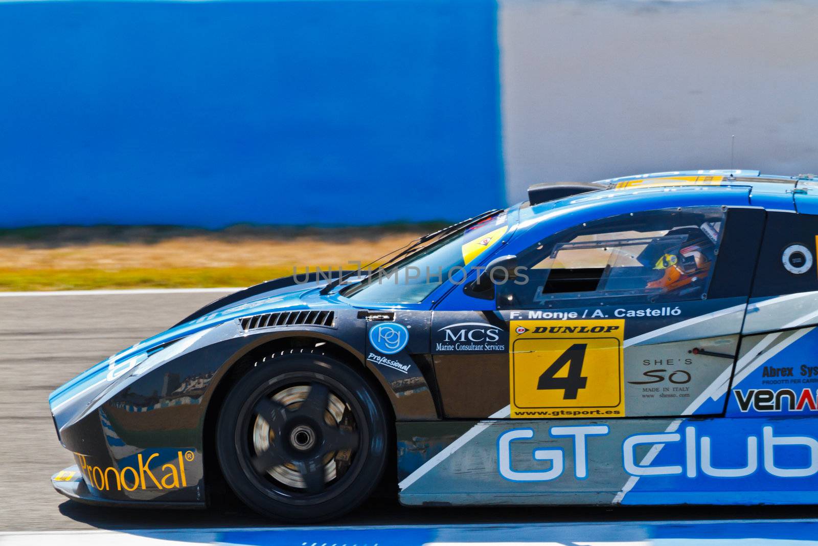 JEREZ DE LA FRONTERA, SPAIN - OCT 16: Ferran Monje of SUNRED races on Iber GT championship on October 16 , 2011, in Jerez de la Frontera , Spain