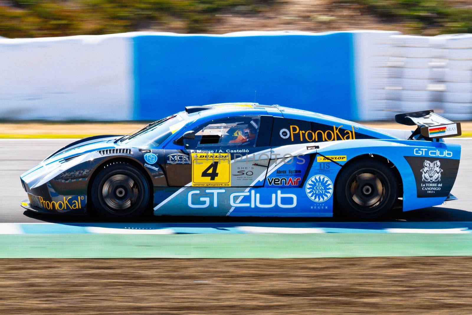 JEREZ DE LA FRONTERA, SPAIN - OCT 16: Ferran Monje of SUNRED races on Iber GT championship on October 16 , 2011, in Jerez de la Frontera , Spain