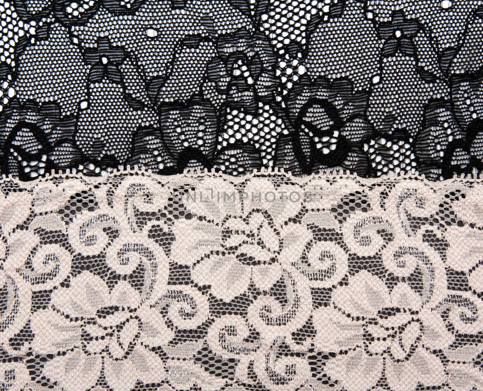 Black and beige lace with pattern flower by background