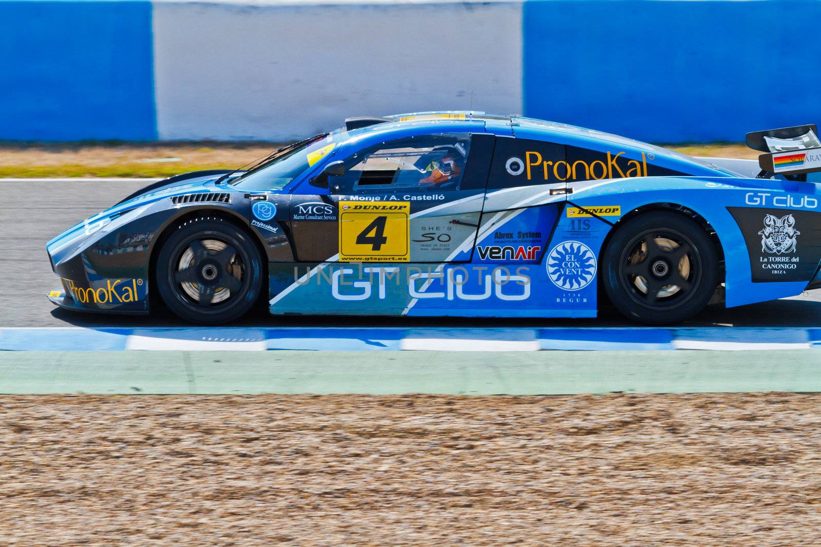 JEREZ DE LA FRONTERA, SPAIN - OCT 16: Ferran Monje of SUNRED races on Iber GT championship on October 16 , 2011, in Jerez de la Frontera , Spain