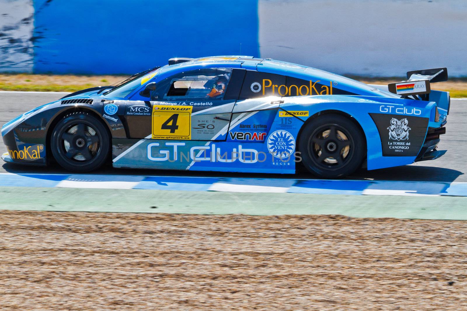 JEREZ DE LA FRONTERA, SPAIN - OCT 16: Ferran Monje of SUNRED races on Iber GT championship on October 16 , 2011, in Jerez de la Frontera , Spain