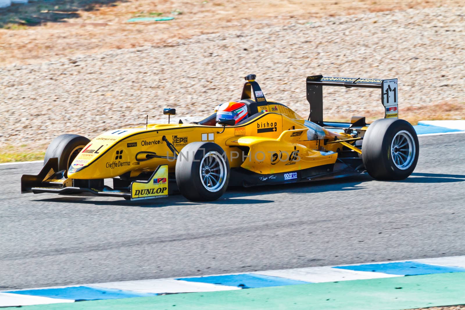 JEREZ DE LA FRONTERA, SPAIN - OCT 16: Matteo Torta of Corbetta Competizioni  races on European F3 championship on October 16 , 2011, in Jerez de la Frontera , Spain