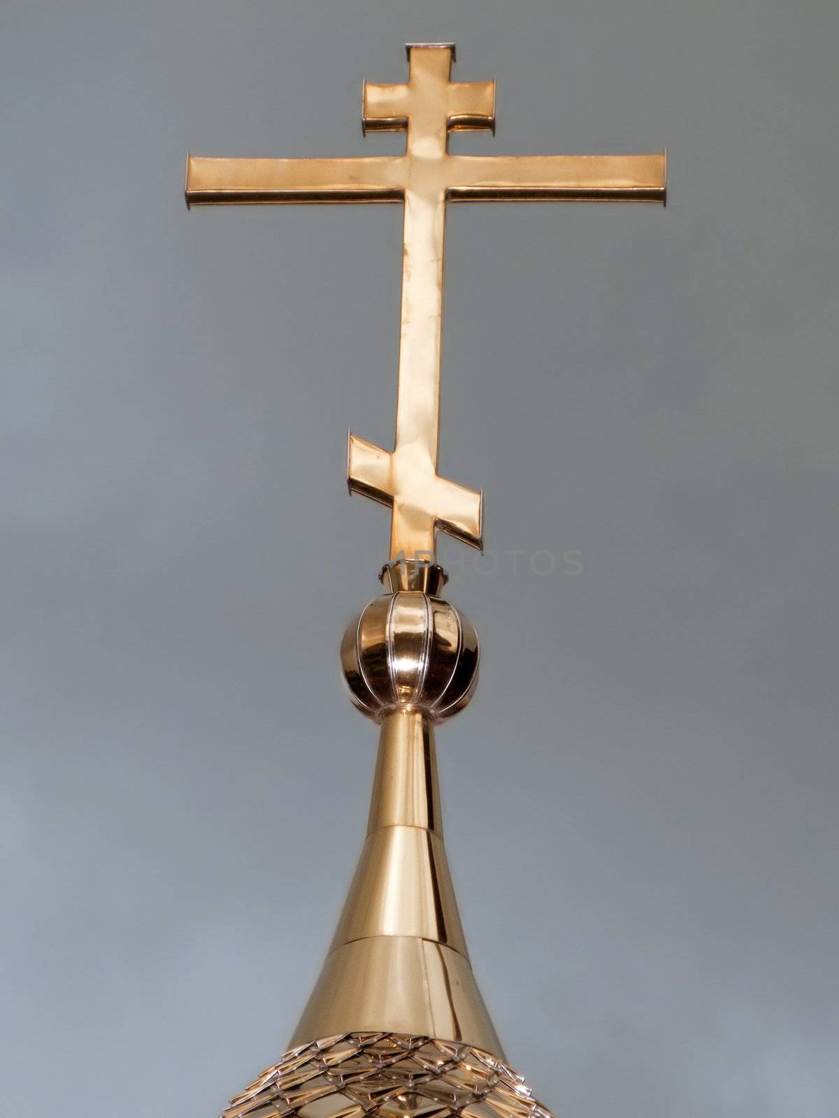 Cross on church dome religion scene