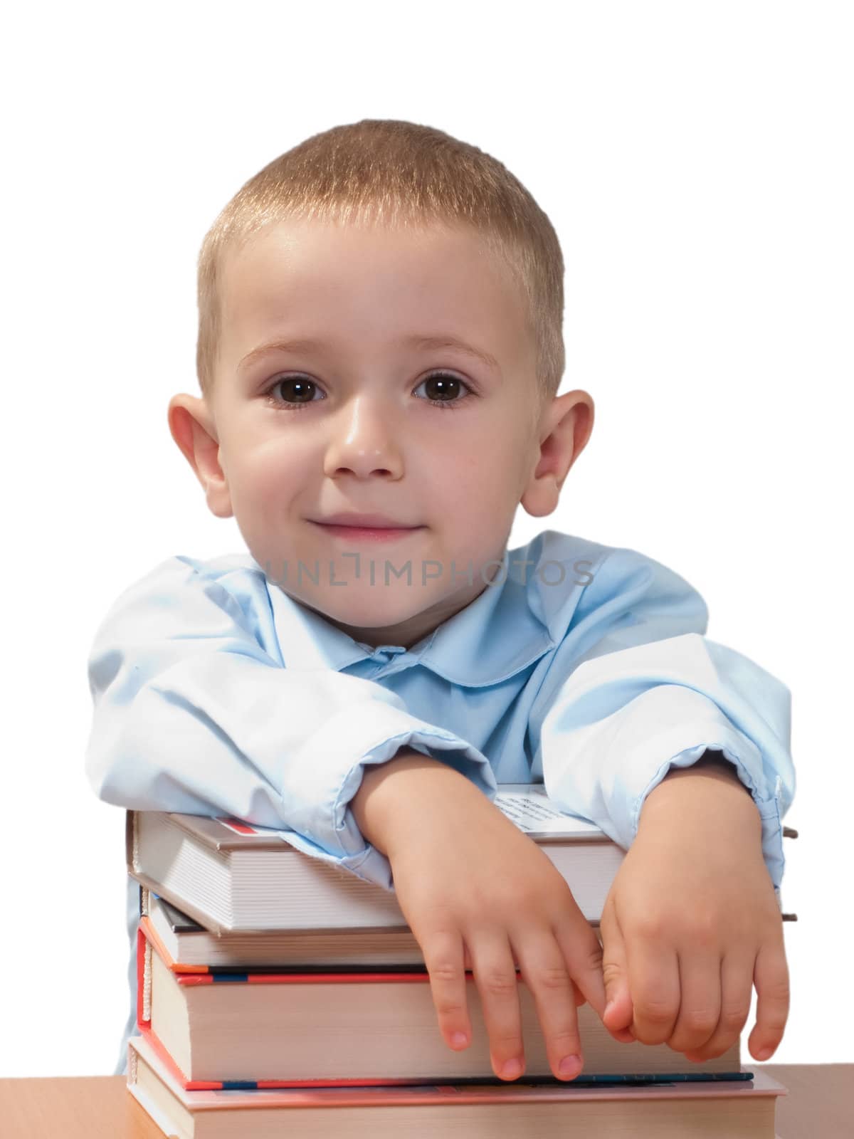 Little child reading education book for school