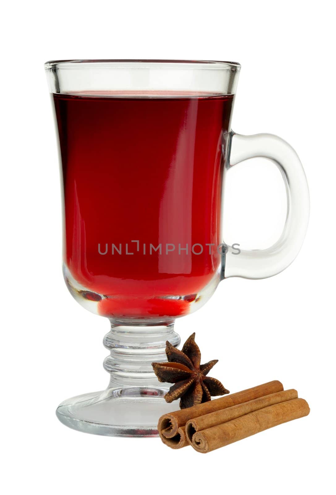 mulled wine with cinnamon and star anise