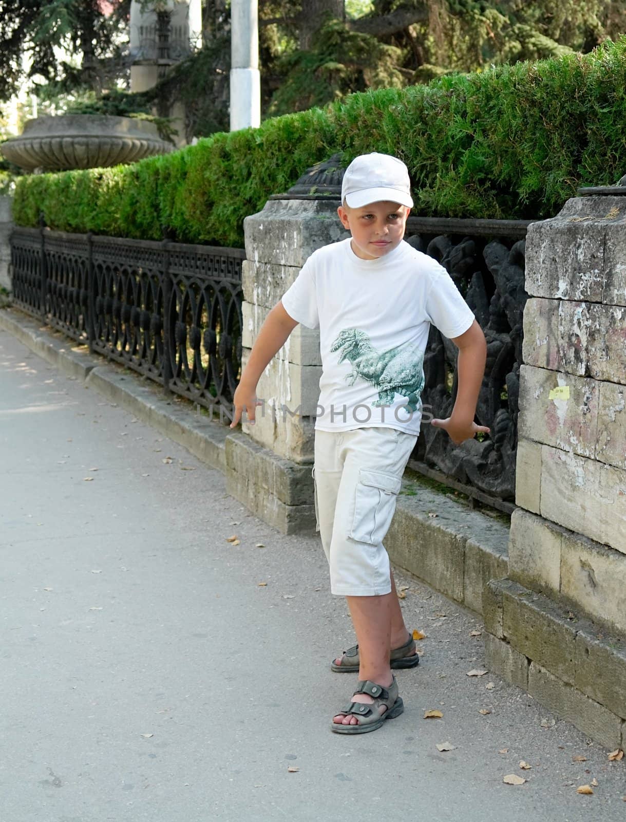 little boy in summer park