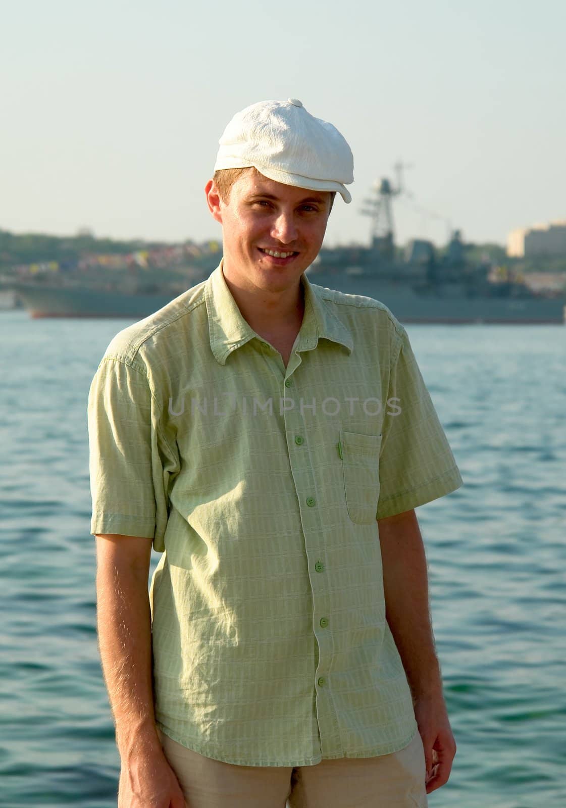 Young Man in front of water